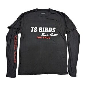 Travis Scott TS Birds The Ends Long Sleeve Shirt Mens Small Black Tour 2016 New